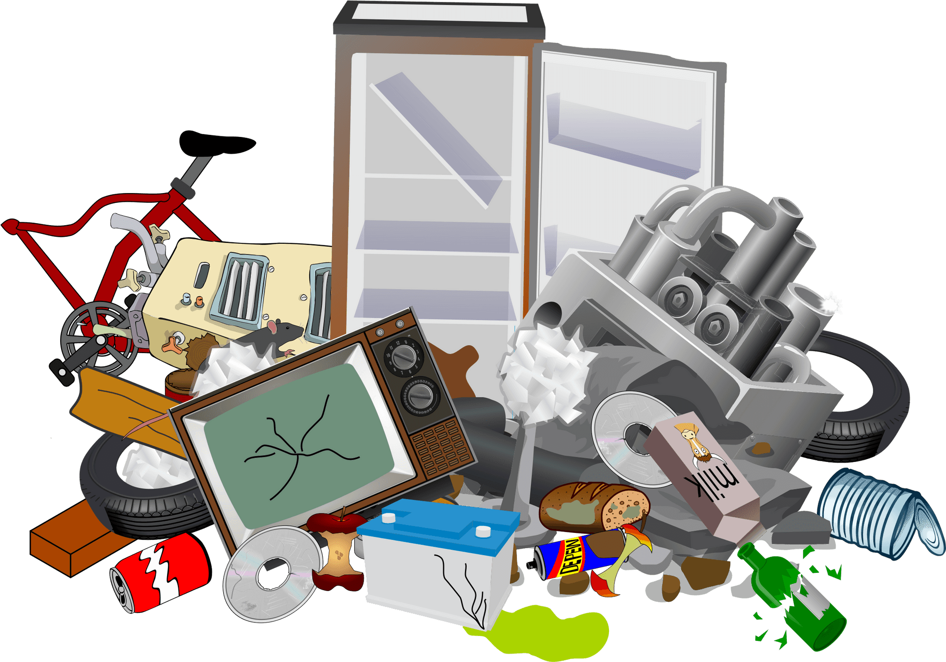 Assorted Wasteand Recyclables PNG image