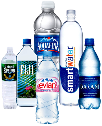 Assorted Water Bottle Brands PNG image