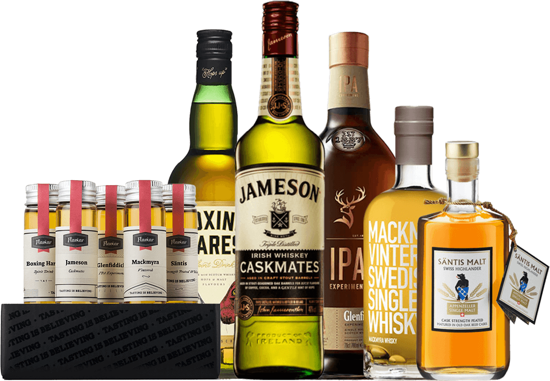 Assorted Whiskey Bottles Collection PNG image