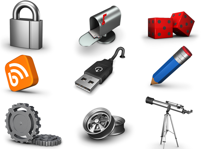 Assorted3 D Icons Set PNG image