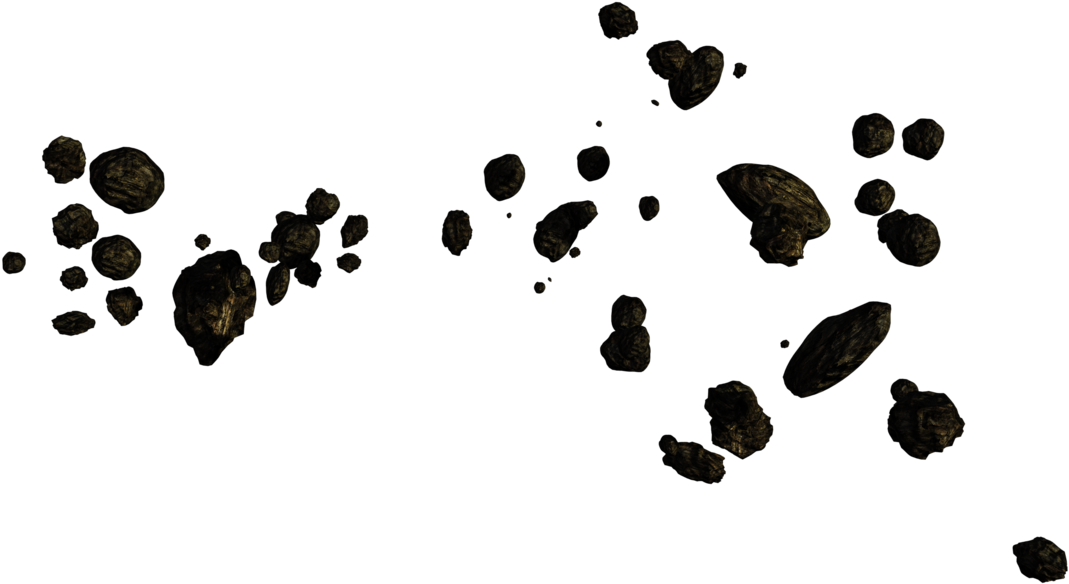 Asteroid Field Space Debris PNG image