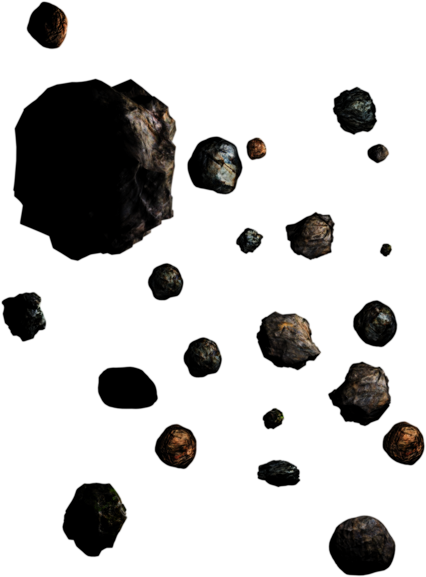 Asteroid Field Space Rocks PNG image