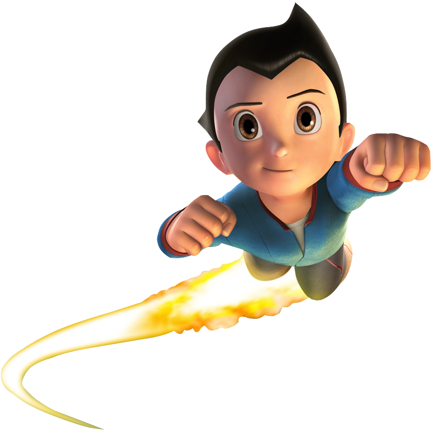 Astro_ Boy_ Flying_ Action PNG image