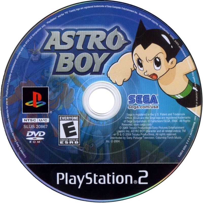 Astro Boy Play Station2 Game Disc PNG image