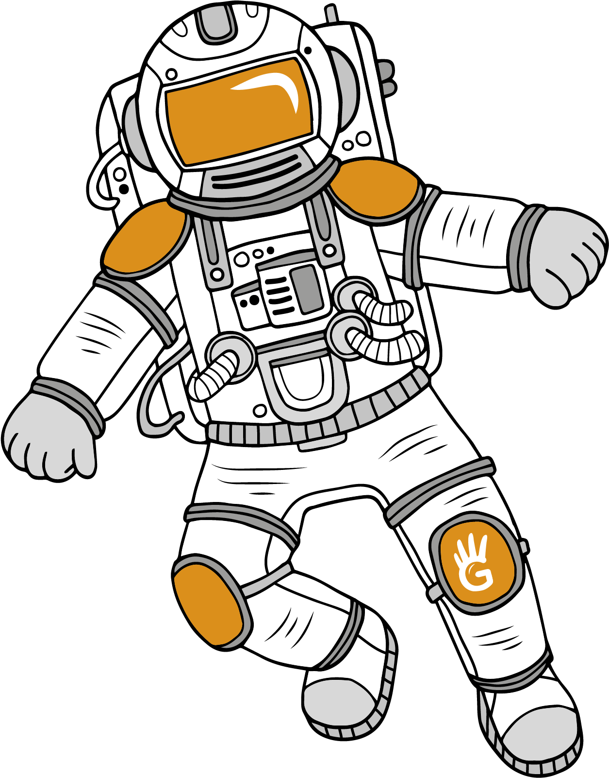Astronaut Cartoon Illustration PNG image