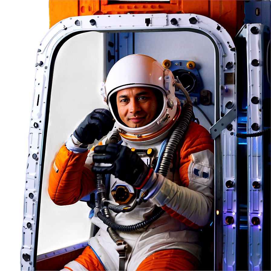 Astronaut In Spaceship Cockpit Png Opr PNG image