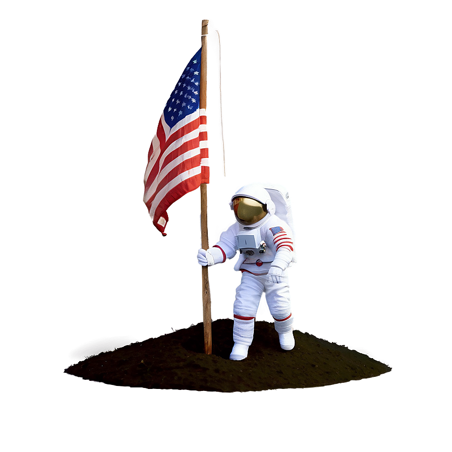 Astronaut Planting Flag Png 42 PNG image