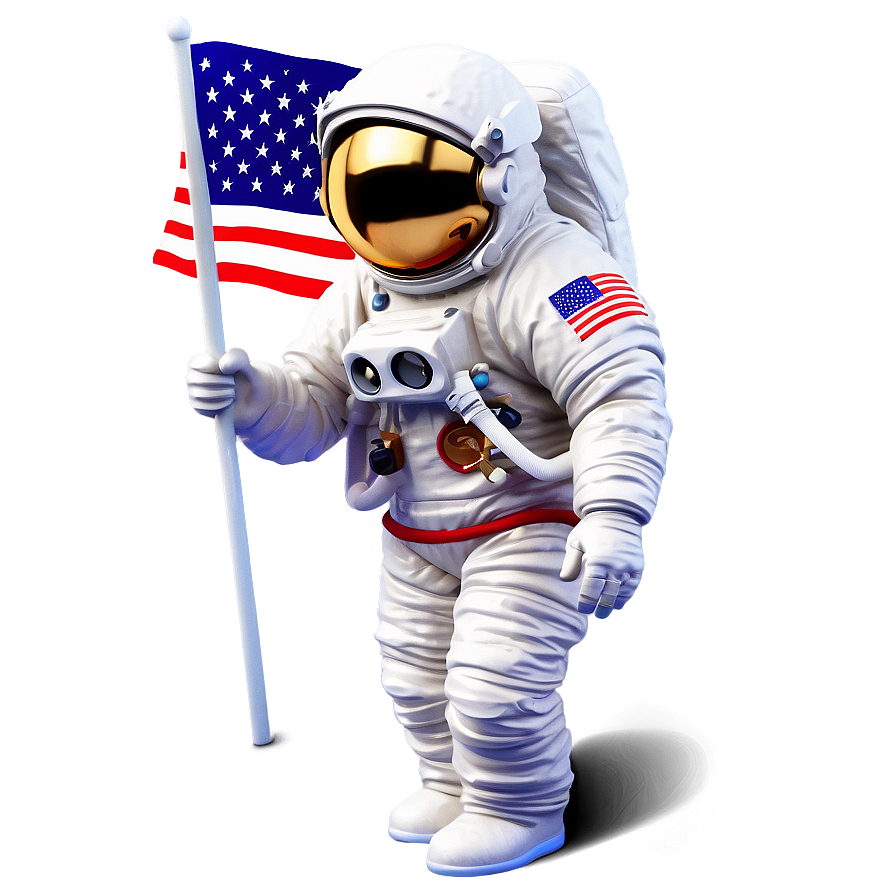 Astronaut Planting Flag Png Qag37 PNG image