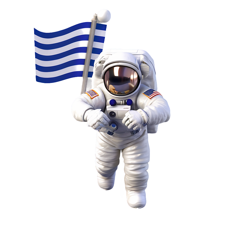 Astronaut With Flag Png Ljo PNG image