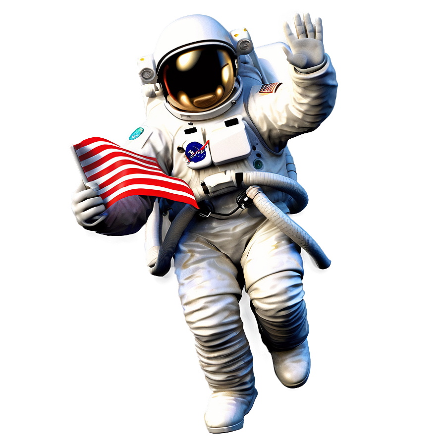 Astronaut With Flag Png Xli98 PNG image