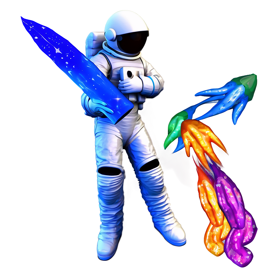 Astronaut With Rocket Png Uxl PNG image