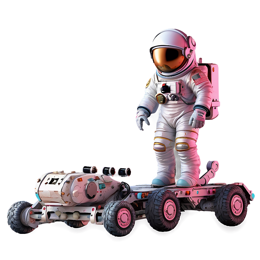 Astronaut With Space Rover Png Xxe14 PNG image