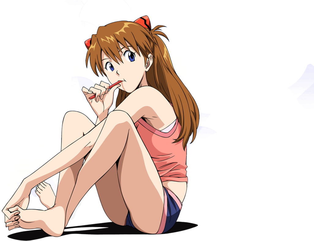 Asuka Langley Casual Pose PNG image