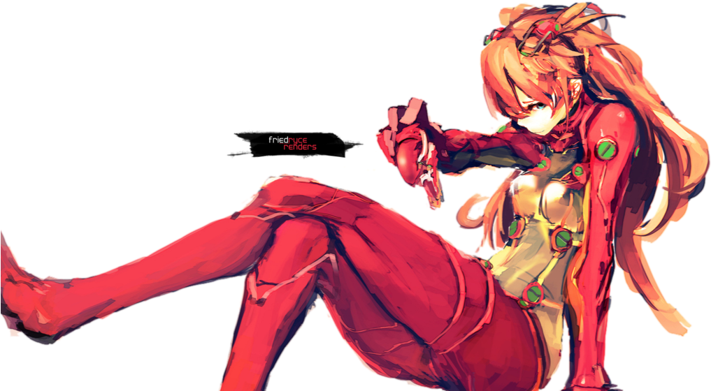 Asuka Langley Dynamic Pose PNG image