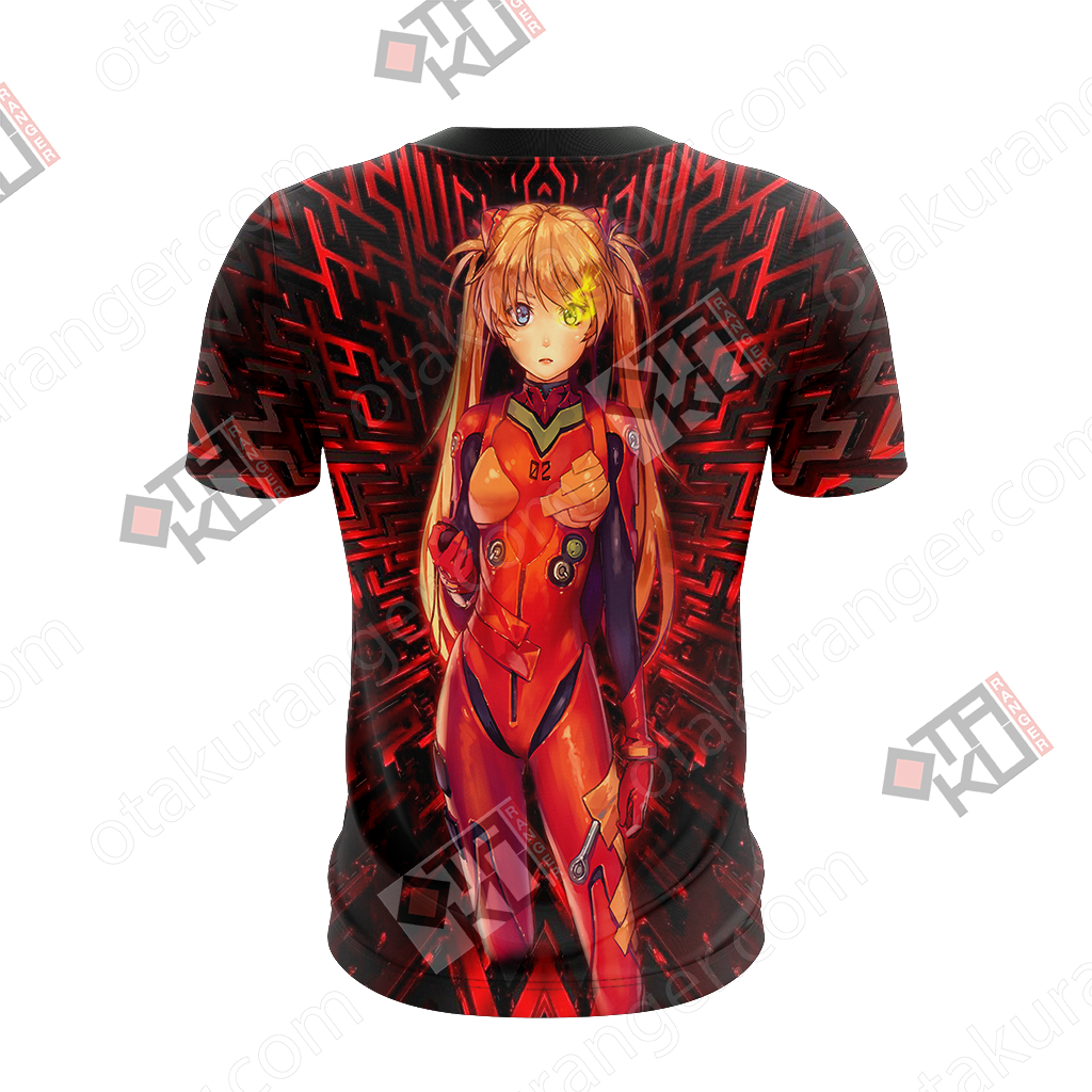 Asuka Langley Evangelion Anime T Shirt Design PNG image