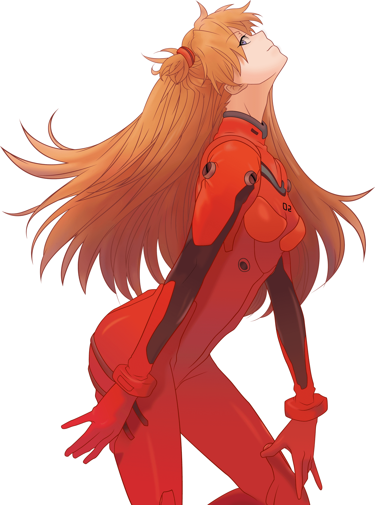 Asuka Langley Evangelion Pilot Pose PNG image