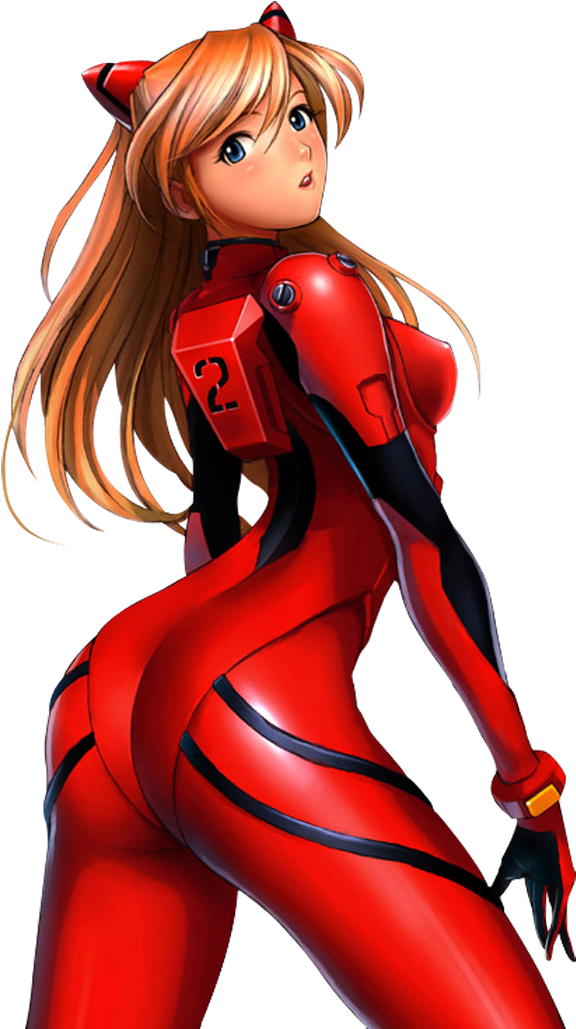 Asuka Langley Plugsuit Pose PNG image