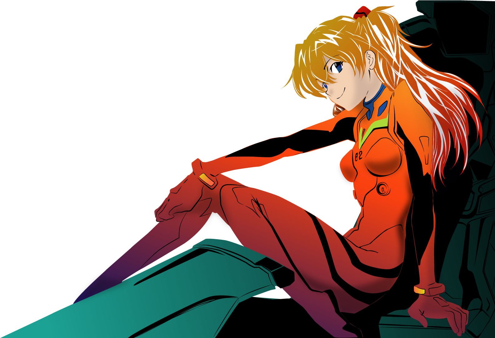 Asuka Langley Posing Evangelion PNG image