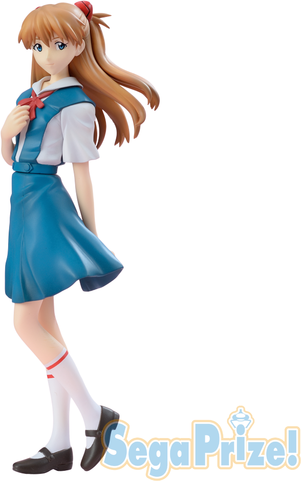 Asuka Langley School Uniform Figure PNG image