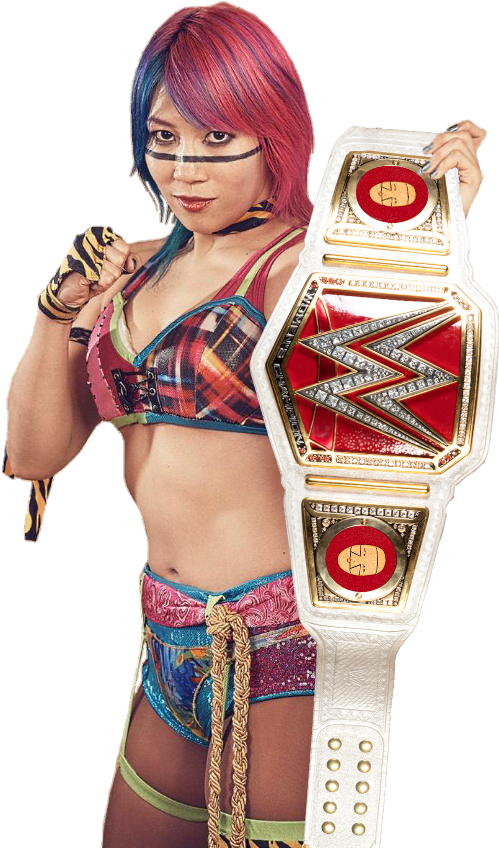 Asuka W W E Champion Pose PNG image