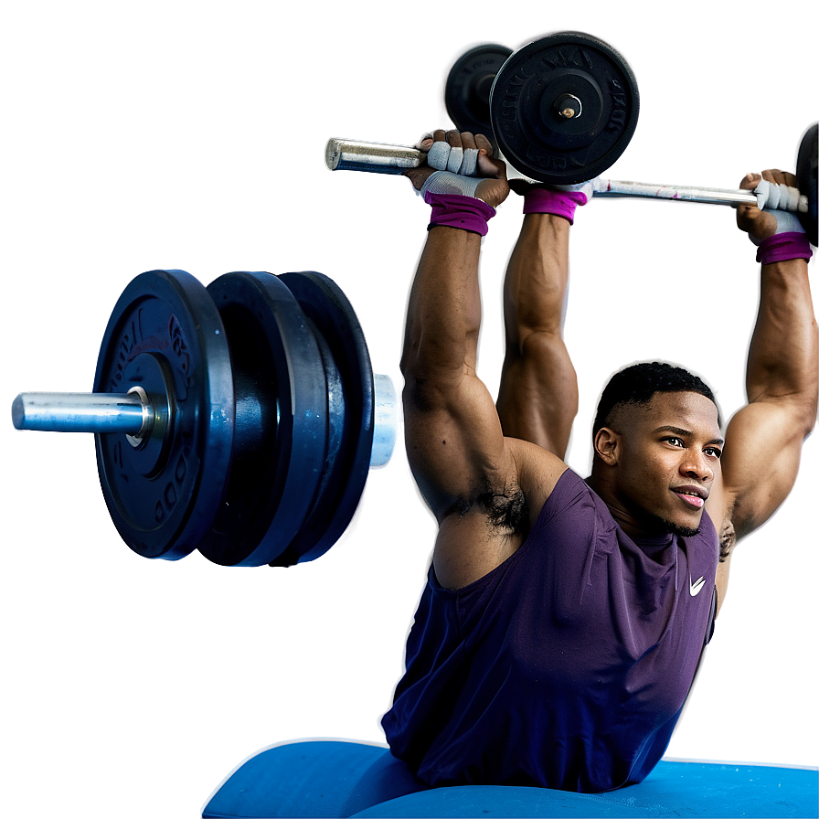 Athlete Performing Overhead Weightlifting PNG image