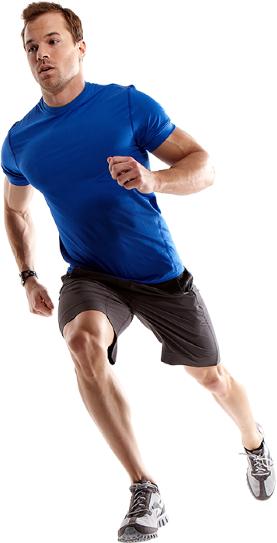 Athletic Man Running Action Pose PNG image