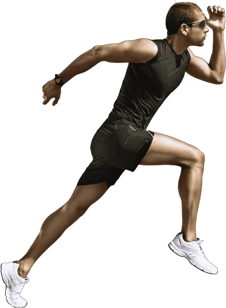 Athletic Man Running Action Pose PNG image