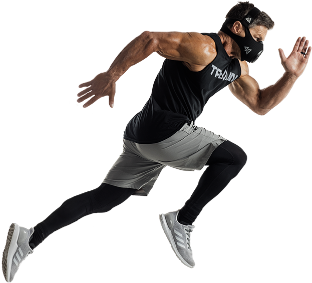 Athletic Man Runningin Mask PNG image