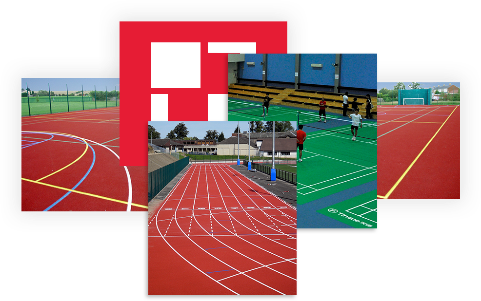Athletic Tracksand Courts Collage PNG image