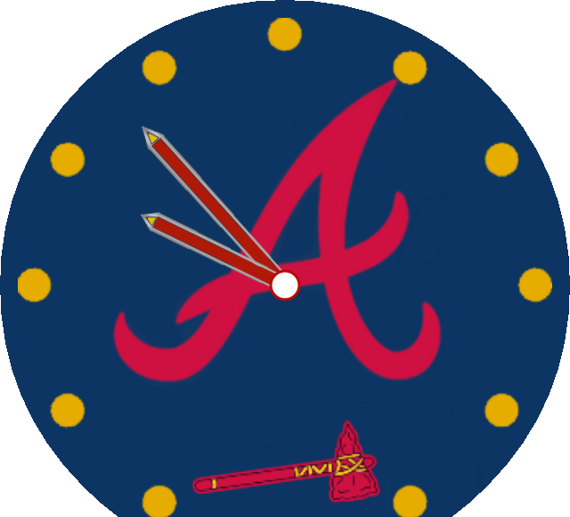 Atlanta Braves Logo Clock Illustration PNG image