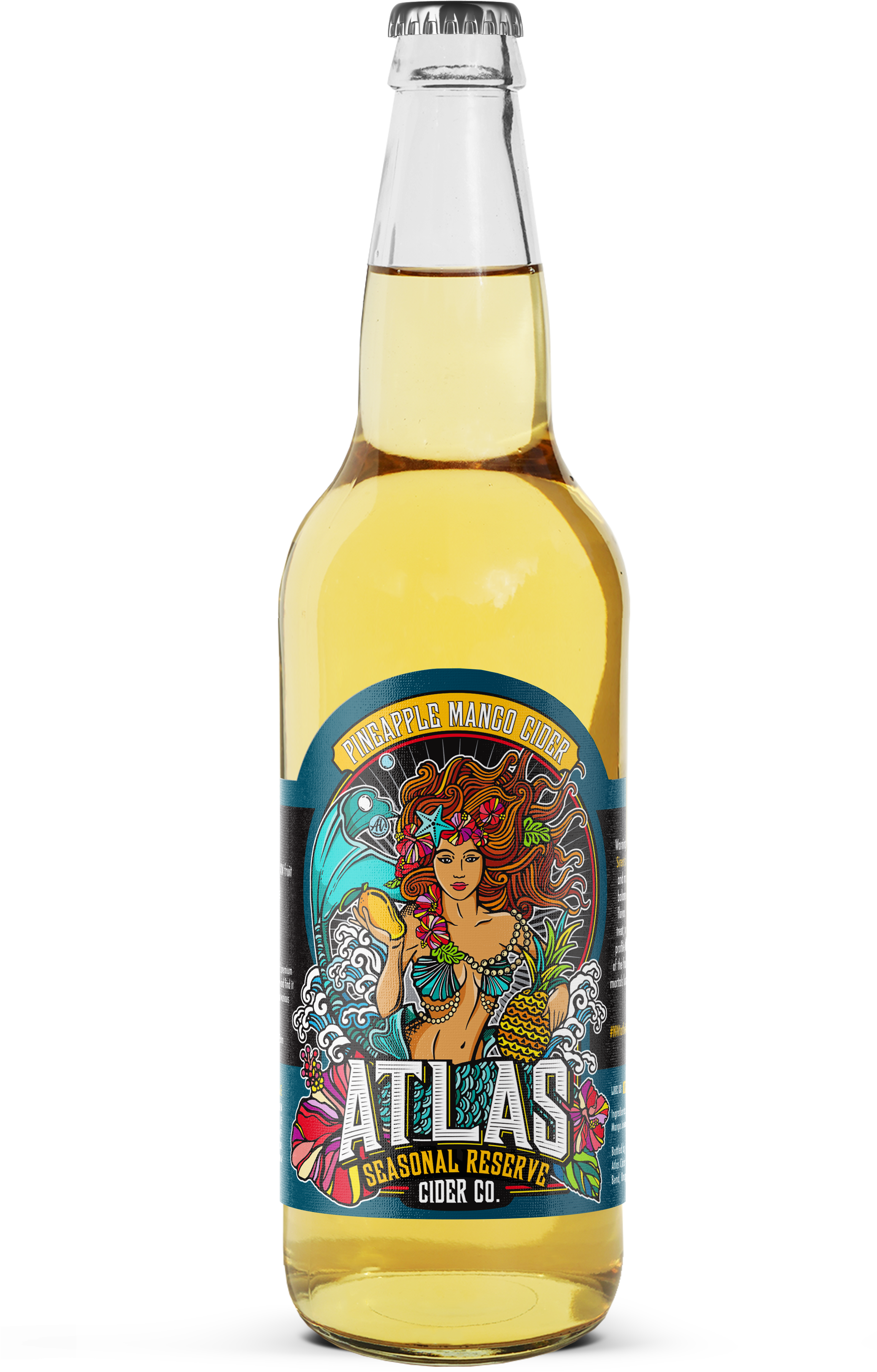 Atlas Pineapple Mango Cider Bottle PNG image