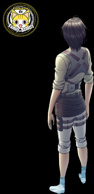 Attackon Titan Character Back View PNG image