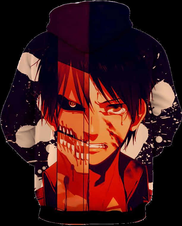 Attackon Titan Eren Yeager Hoodie PNG image