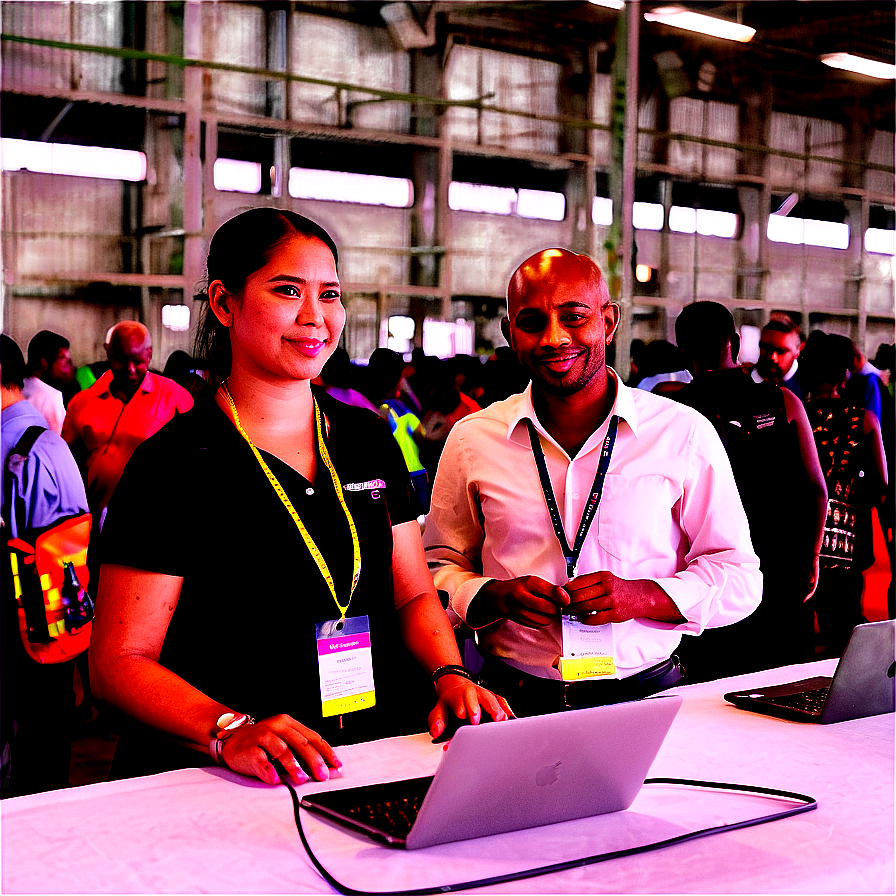 Attendees At A Tech Expo Png Gmo63 PNG image