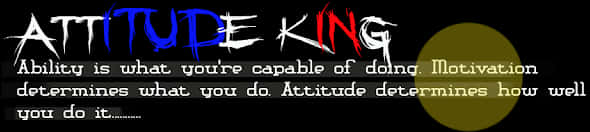 Attitude King Motivational Banner PNG image