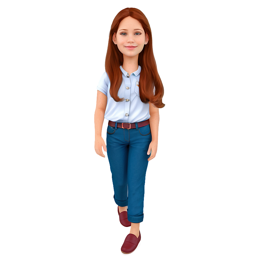 Auburn Hair Girl Png Sxj PNG image