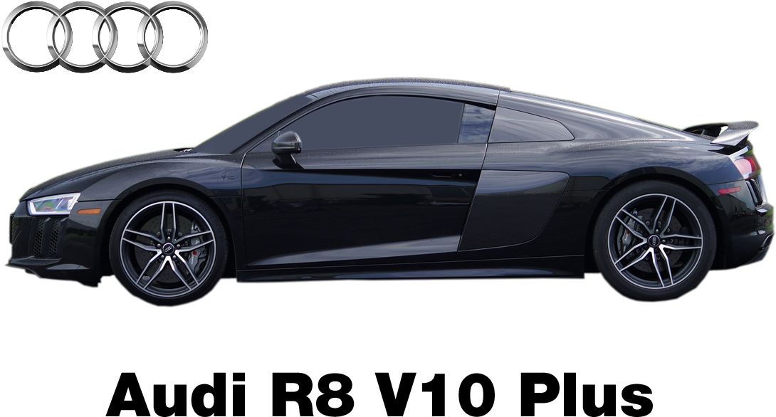 Audi R8 V10 Plus Side View PNG image