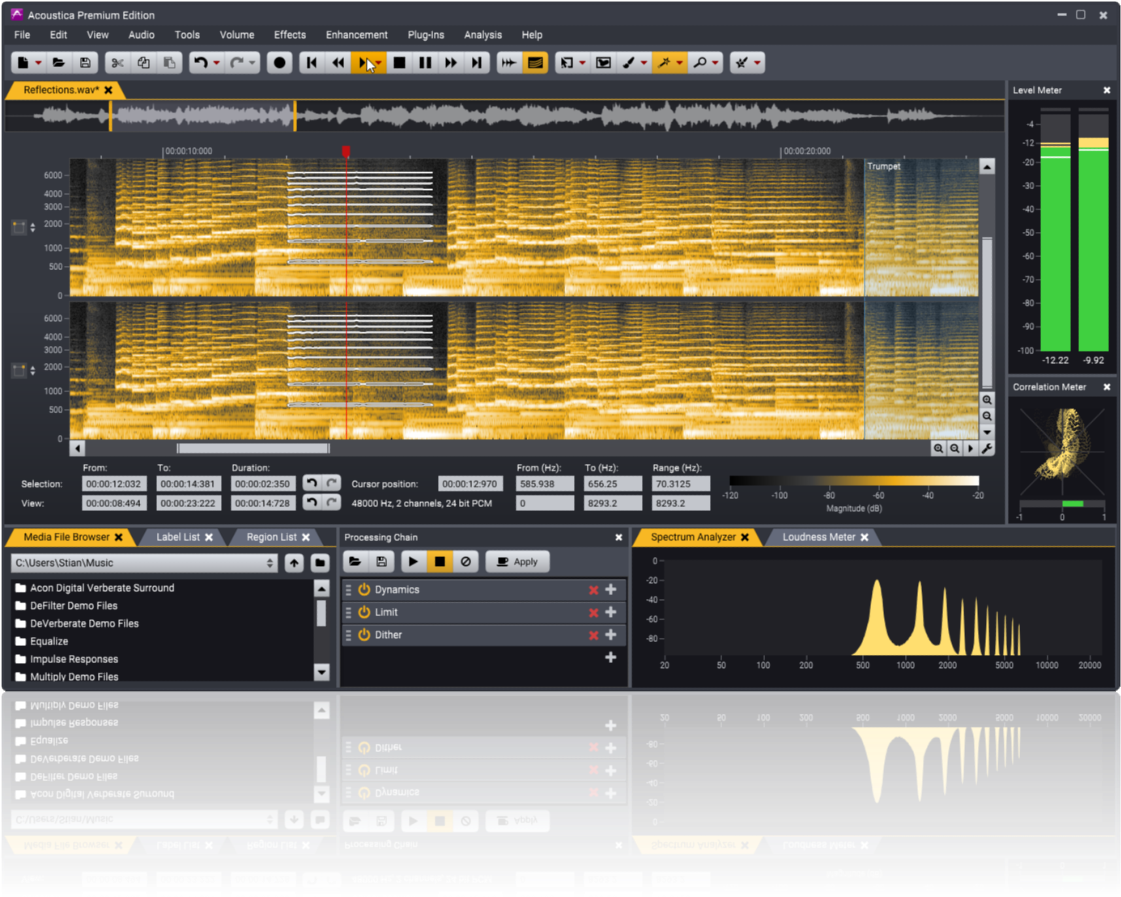Audio Spectrum Analysis Software Screenshot PNG image
