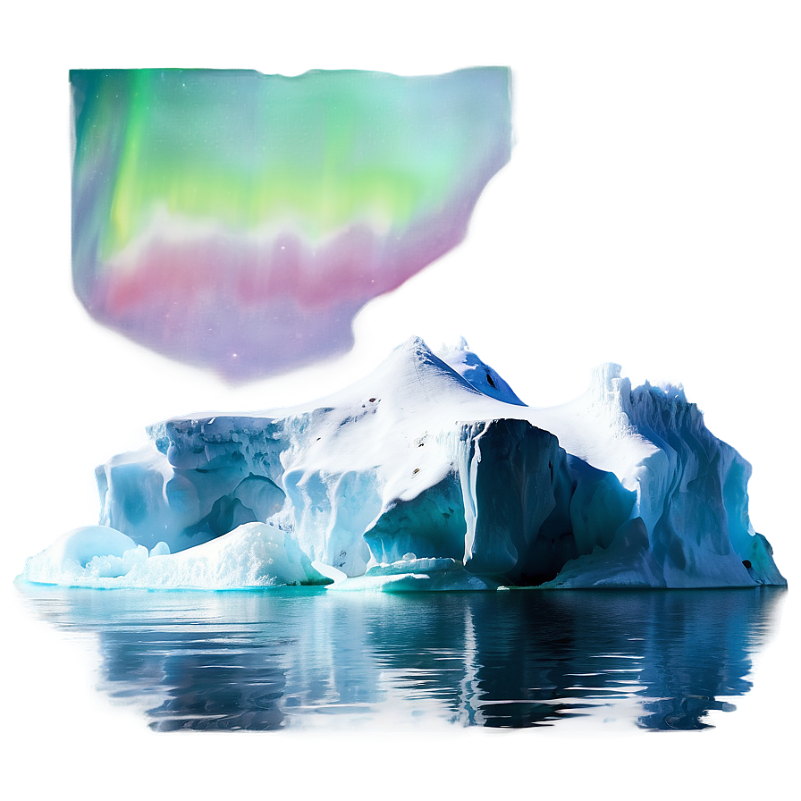 Aurora Borealis Over Icebergs Png Rbw87 PNG image