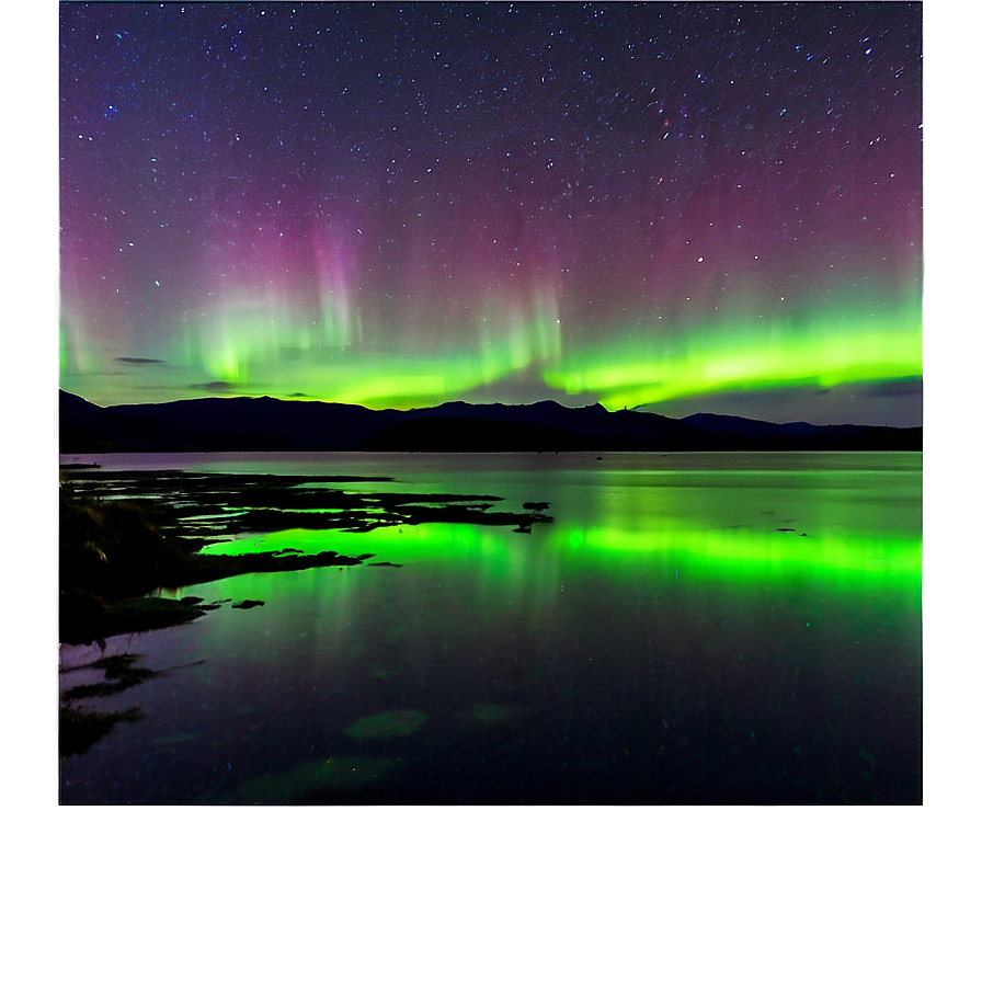 Aurora Borealis Over Lake Png 43 PNG image