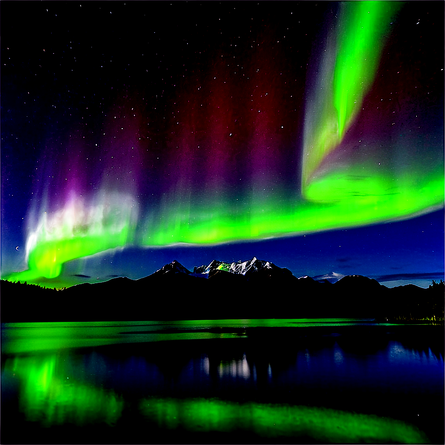 Aurora Borealis Over Lake Png Uwf PNG image