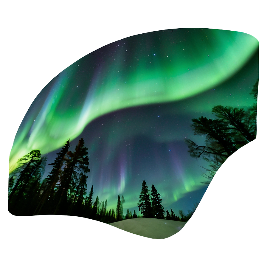 Aurora Borealis Under Stars Png Rud PNG image