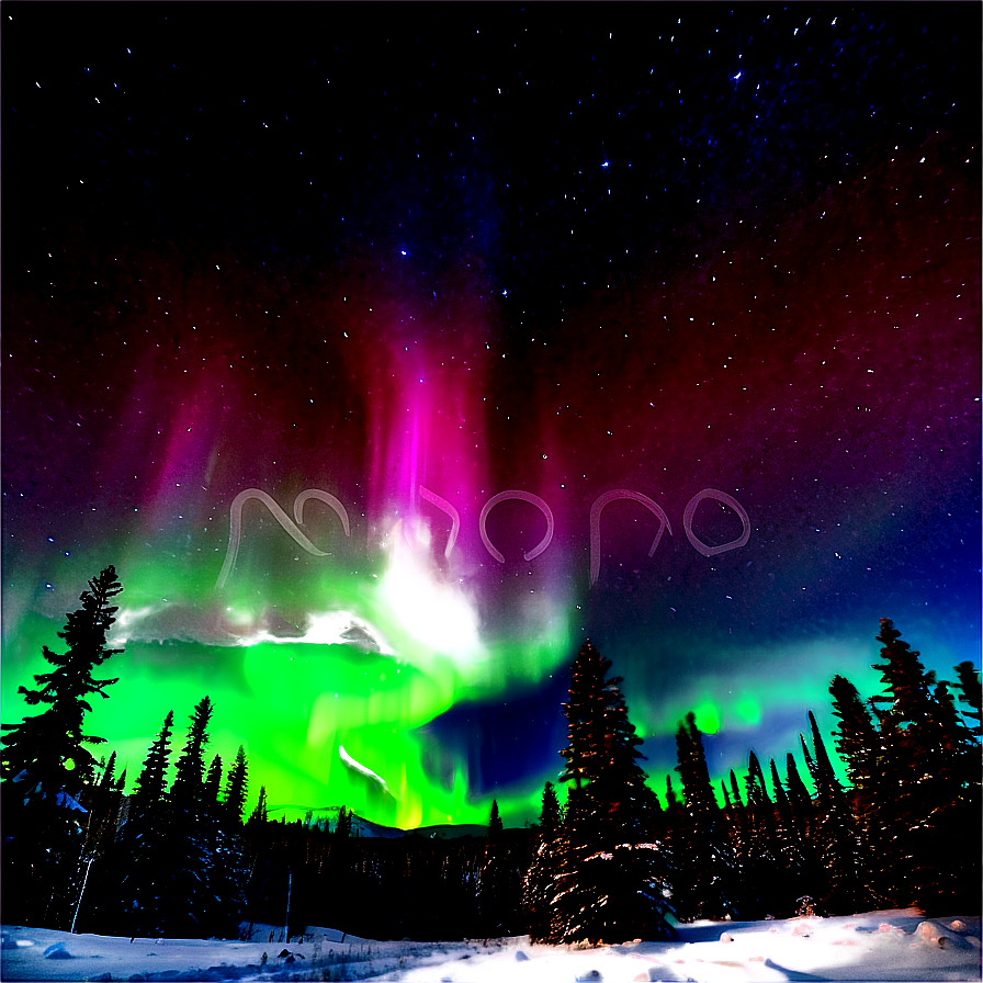 Aurora Borealis Under Stars Png Wrt PNG image