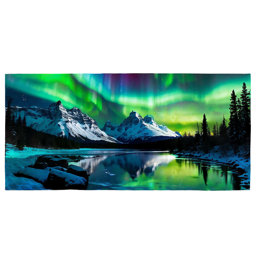 Aurora Borealis Wilderness Scene Png 06242024 PNG image