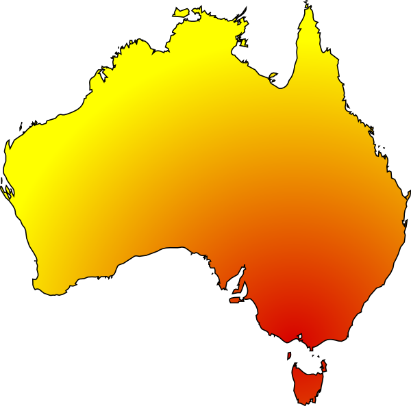 Australia Heat Map Gradient PNG image