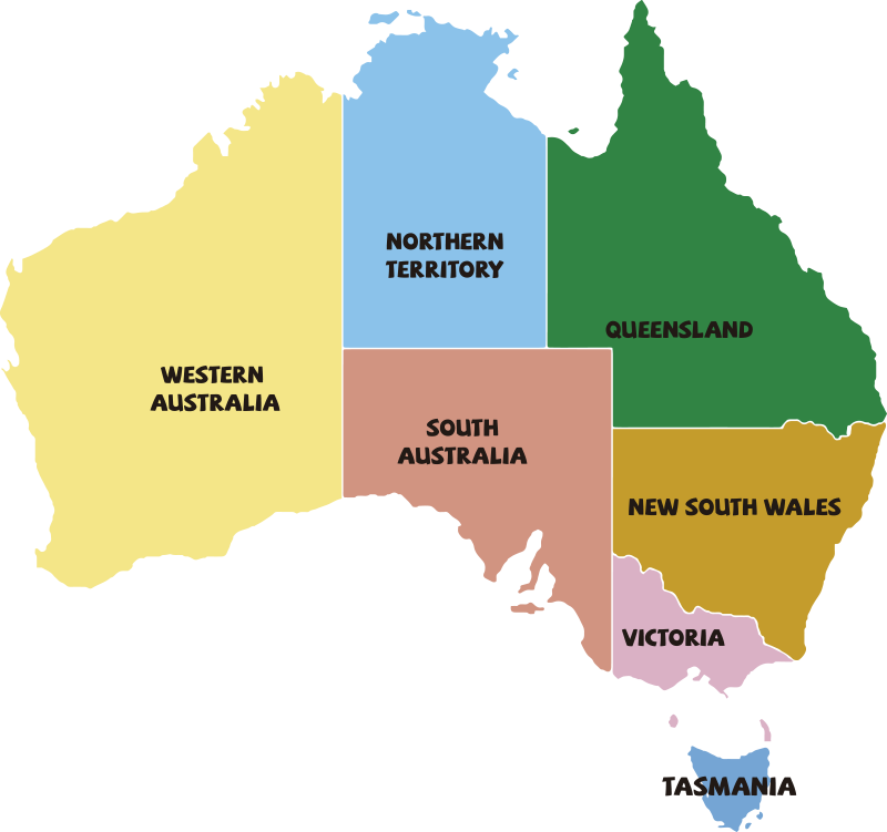 Australia Statesand Territories Map PNG image