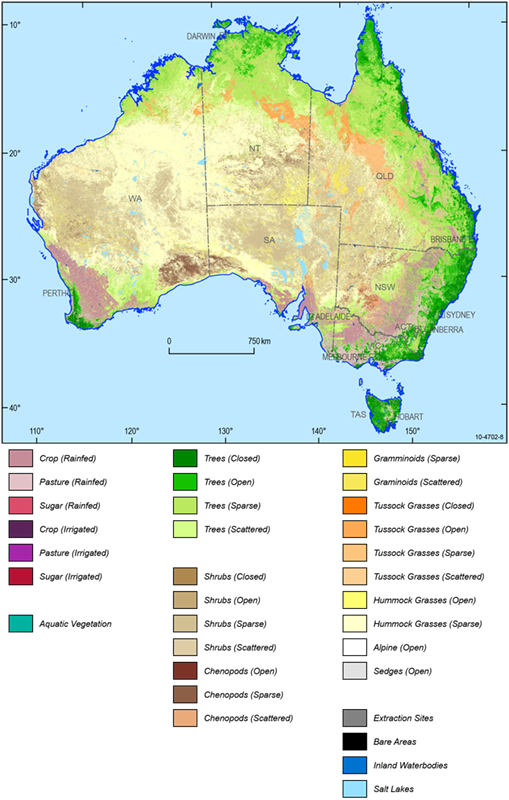 Australia Vegetation Climate Map PNG image