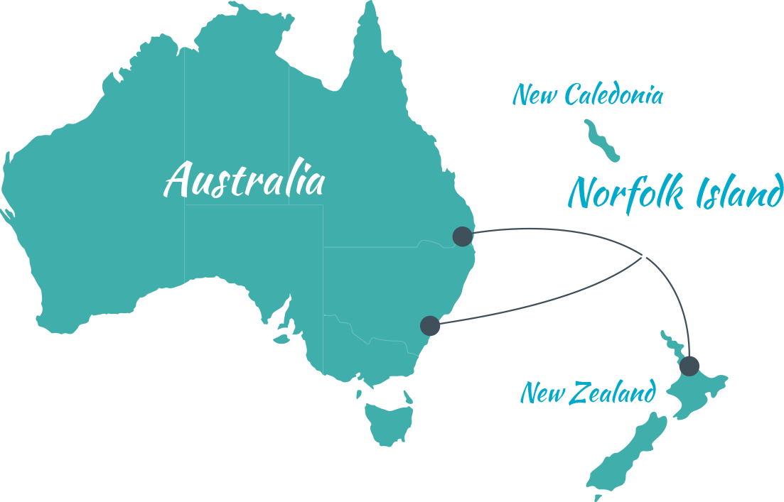 Australiaand New Zealand Map PNG image