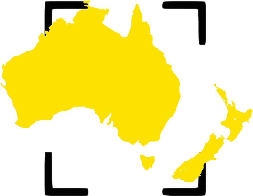 Australiaand New Zealand Map Outline PNG image