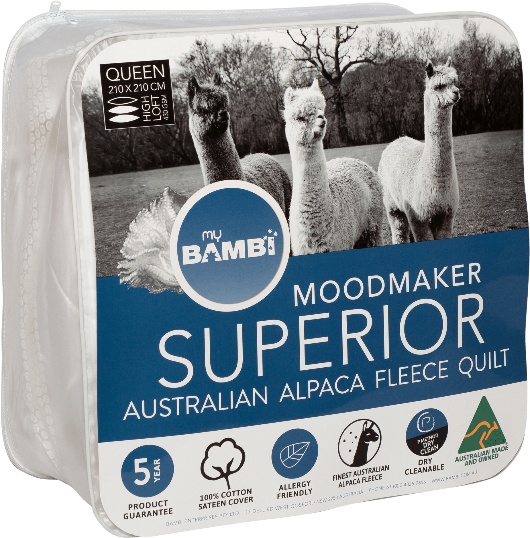 Australian Alpaca Fleece Quilt Packaging PNG image